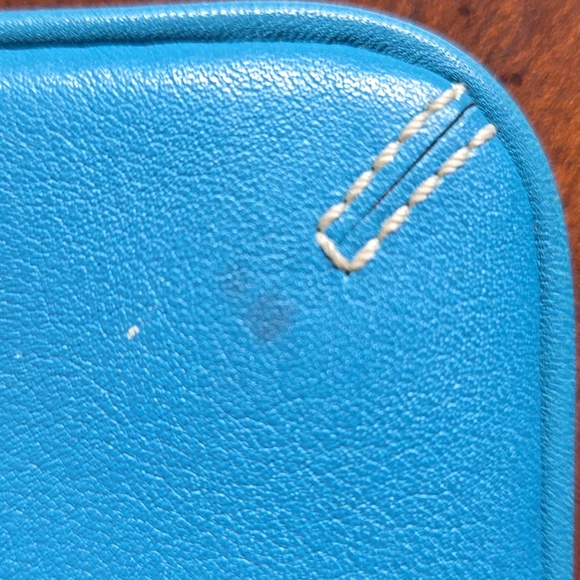 Coach Blue Leather Wristlet - Picture 4 of 5